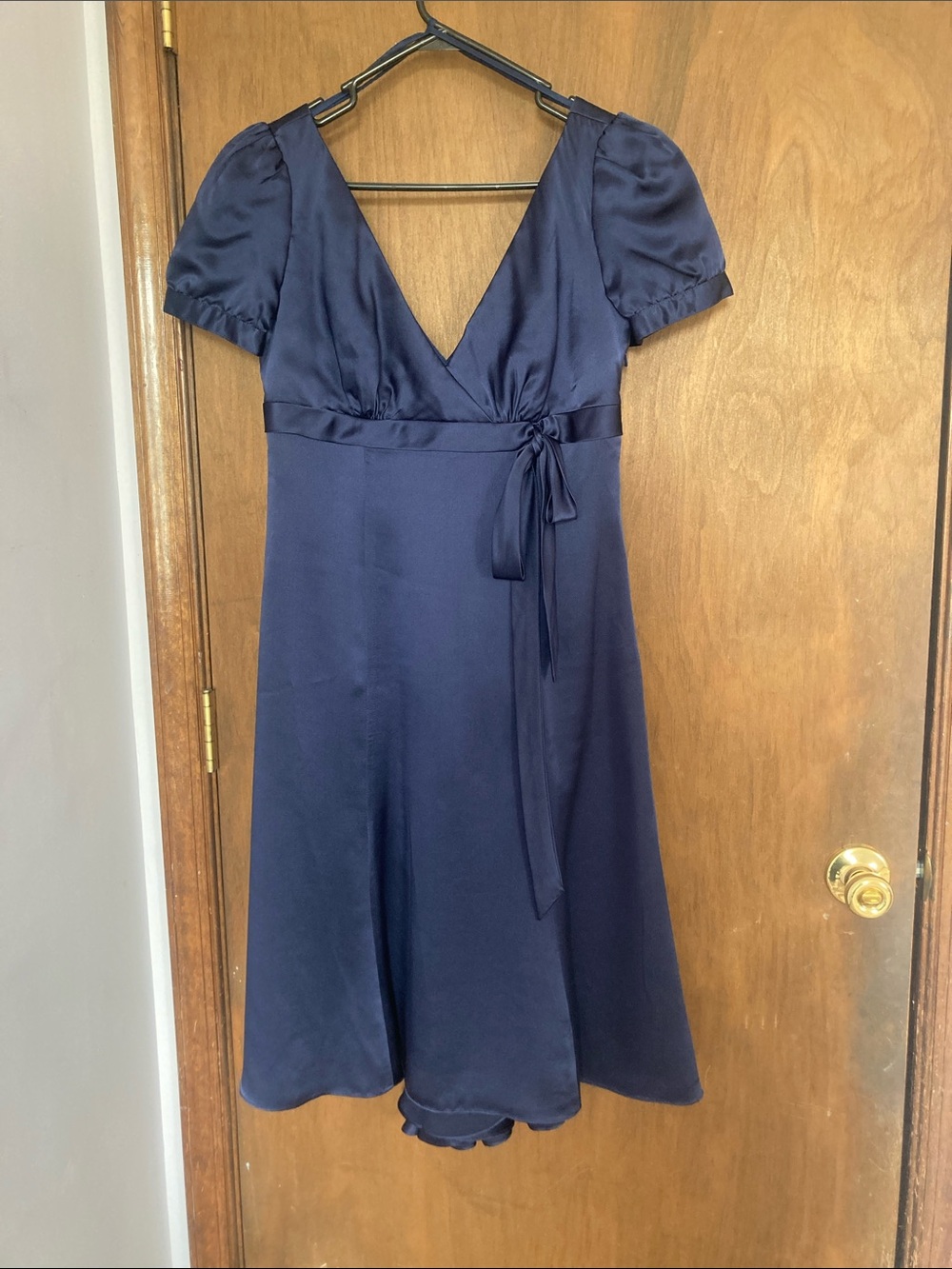 Melissa Sweet silk navy blue dress size 4 - Picture 5 of 17